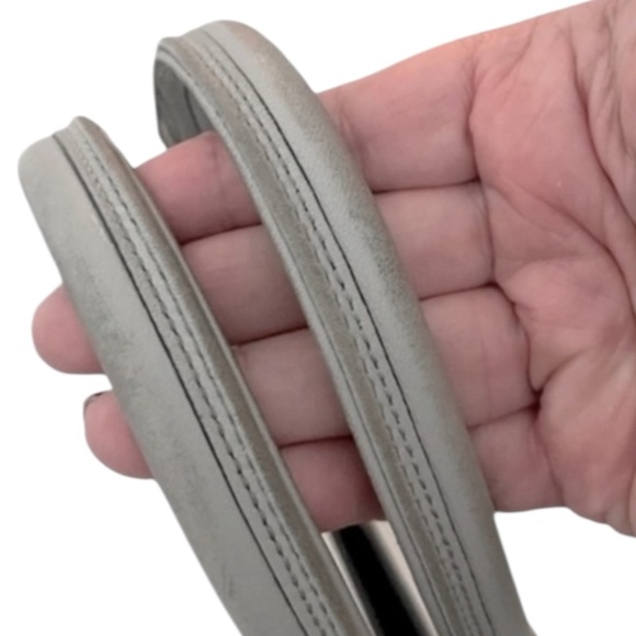 Coach Two-Tone Beige and Light Gray Leather Shoulder Tote with Tassels- Candace - Picture 5 of 12